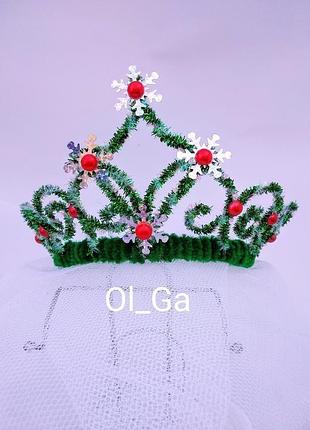 Корона зелёная диадема на ободке