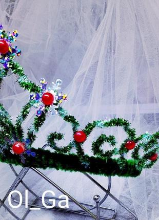 Корона зелёная диадема на ободке