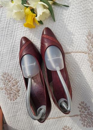 Туфельки классические кожаные вишневые оswald5 фото