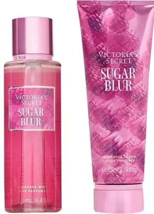 Набір victoria's secret sugar blur спрей та лосьйон limited edition fuchsia fantasy1 фото