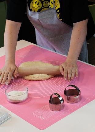 Комплект килимок силіконовий для розкочування тіста, випічки т...2 фото