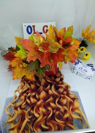 Вінок "золота осінь" з клинові листя і ягодручная робота4 фото