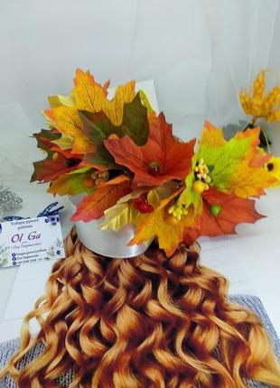 Вінок "золота осінь" з клинові листя і ягодручная робота3 фото