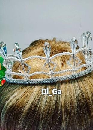 Тиара диадема корона "кристал и жемчуг " 1