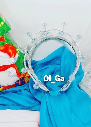 Тиара диадема корона "кристал и жемчуг " 1