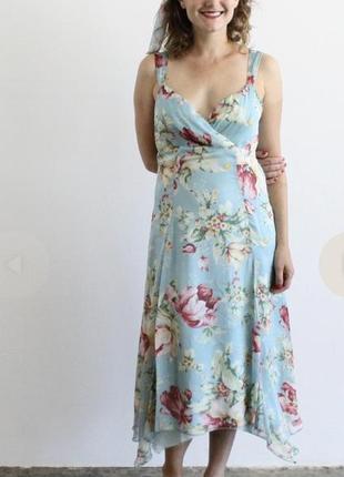 Шелковое платье, сарафан на подкладке1 фото