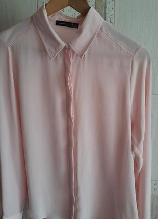 Рубашка нежно розовая пастельная5 фото