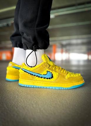 Nike sb dunk low grateful dead x yellow bear чоловічі якість висока зручні в носінні повсякденні кросівки