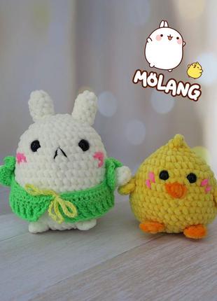 Зайчик molang моланг і курчатко piu-piu п'ю-п'ю з мультфільму