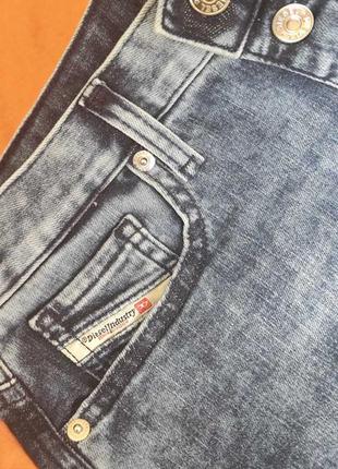 Коттоновые летние джинсы diesel талия регулируется s-m стрейч6 фото