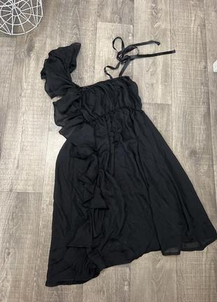 Сукня плаття шифонове коротке святкове асиметричне з рюшами