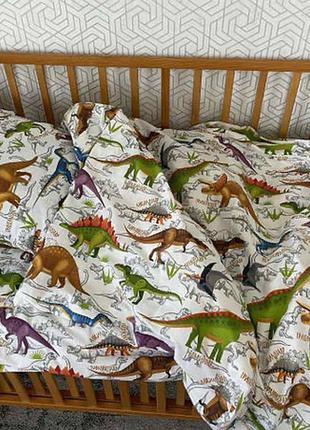 Постельное белье в кроватку «динозавры»3 фото