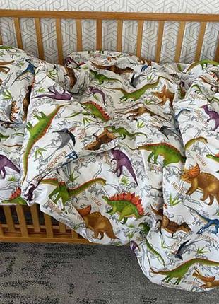 Постільна білизна в ліжечко «динозаври»1 фото