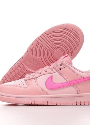 Nike dunk low gs triple pink1 фото