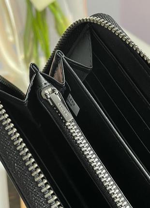 Женский кошелек coach accordion zip long wallet embossed black6 фото