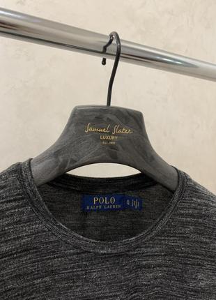 Лонгслив кофта свитер тонкий polo ralph lauren серый3 фото