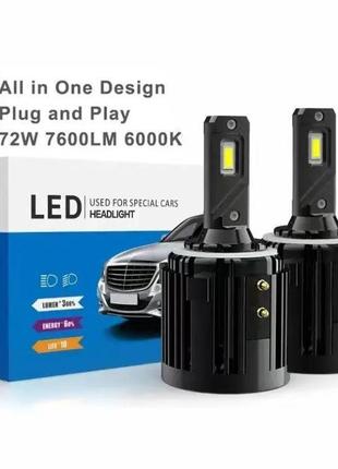 Авто led лампы h7 ближний свет 12v на vw (golf, passat, tiguan) skoda csp чипы в рефлектор 6000k с обманками