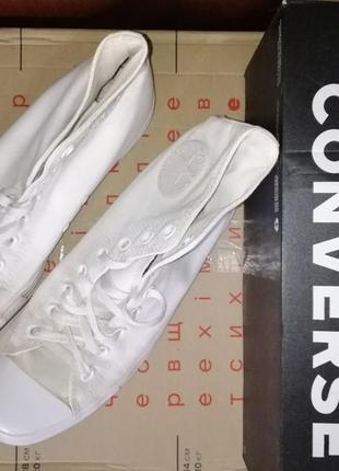 Високі кеди converse all star monochrome white оригінал білі розмір 44.5.3 фото