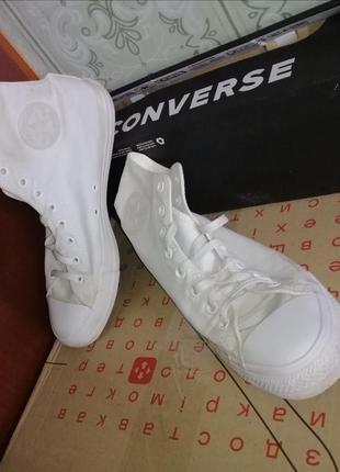 Высокие кеды converse all star monochrome white оригинал белые розмер 44.5.1 фото