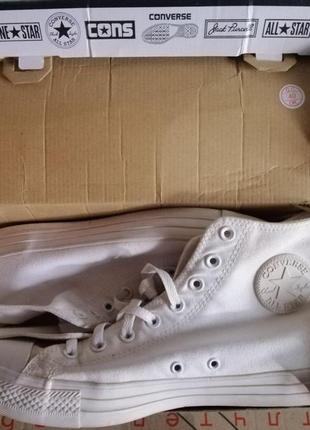 Високі кеди converse all star monochrome white оригінал білі розмір 44.5.2 фото