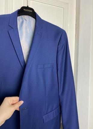 Яскравий синій піджак із чоловічого плеча оверсайз6 фото