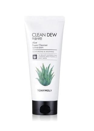 Пінка для вмивання tony moly clean dew foam cleanser aloe 180 мл