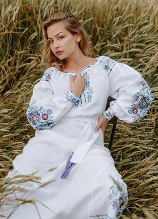 4244+4504д комплект вишиванок для пари сукня міді вишита+чоловіча вишиванка