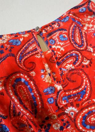 Шифоновая блуза с люрексом красная легкая с воланами рюшами6 фото