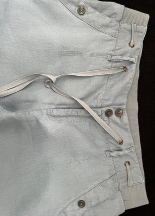 Льняные брюки на резинке maddison 48 цвет мятно серый, новые7 фото