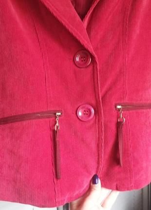 Малиновый пиджак кардиган xs-s рубчик жакет2 фото