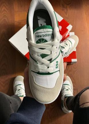 Кроссовки new balance 550 white &amp; green4 фото