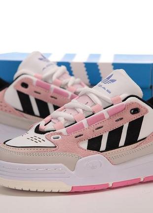 Женские кожаные кроссовки adidas originals adi2000 white pink адидас ади 20005 фото