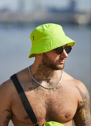 Мужская панама салатовая