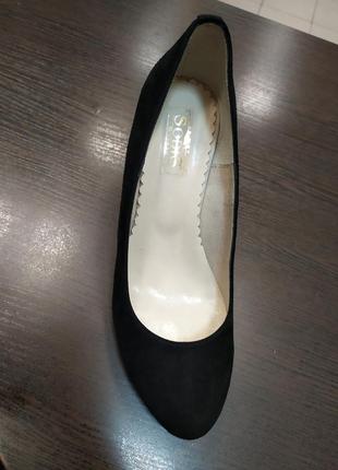 Туфли женские натуральный замш, на танкетке