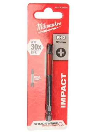 Біта shockwave (ph3, 90 мм, 1 шт.) milwaukee 4932430859