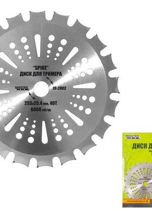 Диск для триммера mastertool 255х25.4х40т з переможною напайко...