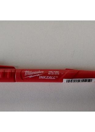 Маркер (червоний, для будмайданчика, тонкий) milwaukee inkzall...