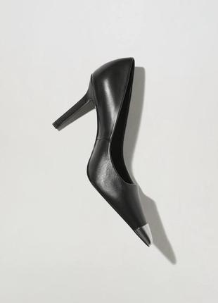 Туфлі з металевим носиком шкіряні4 фото
