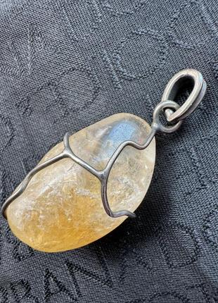 Кулон из натуральных камней цитрин, подвеска