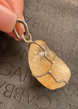 Кулон из натуральных камней цитрин, подвеска