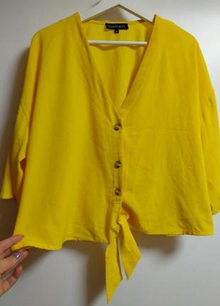 Яркая блуза топ с завязкой трендовые пуговицы 16/50-52 размера4 фото