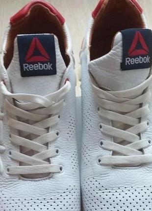 Reebok мужские кроссовки из натуральной белой кожи с перфорацией4 фото