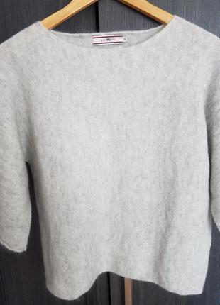 Світло сірий светр з вовни мериносса3 фото