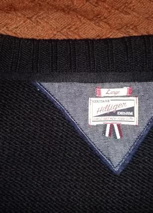 Вязанный пуловер темно-синего цвета  tommy hilfiger2 фото