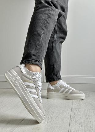 Adidas gazelle light gray9 фото