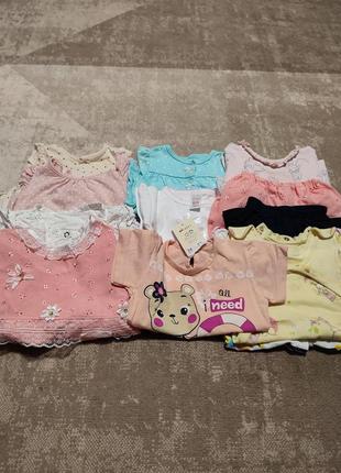 Пакет вещей дя девочки на лето, размер 3-6 месяцев