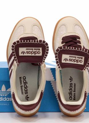 Женские кожаные кроссовки adidas samba wales bonner адидас самба волес боннер6 фото