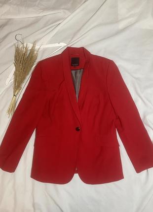 Стильный красный пиджак красный жакет красный блейзер3 фото