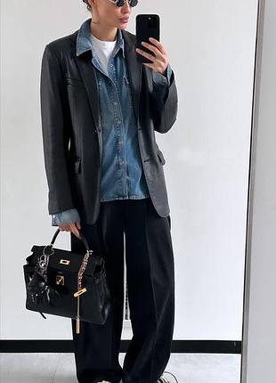 Сорочка zara slimfit синя джинсова xs