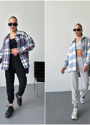 Акция!костюм тройка рубашка+джоггеры+топ🔥